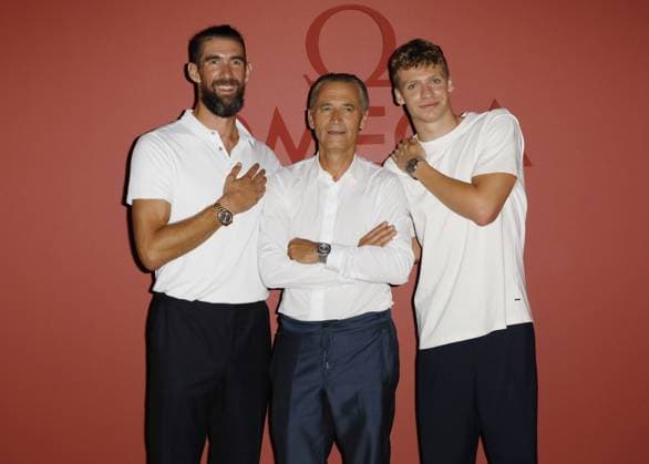 Entertainment Themen der Woche KW32 Entertainment Bilder des Tages SoirÃ e Omega House at Omega House Paris, HÃ tel de Poultry, Maison des Polytechniciens, during the Paris Olympic Games JO 2024 Michael Phelps, CEO of OMEGA Raynald Aeschlimann, LÃ on Marchand SoirÃ e Omega House at Omega House Paris, HÃ tel de Poultry, Maison des Polytechniciens, during the Paris Olympic Games JO 2024 on August 5, 2024 mega is the official timekeeper of the Paris 2024 Olympic and Paralympic Games Marc Ausset Lacroix Bestimage Omega House evening at Omega House Paris, HÃ tel de Poultry, Maison des Polytechniciens, during the Paris Olympic Games JO 2024 on August 5, 2024 Paris France  Copyright: xMarcxAussetxLacroixx xBestimagexMarcxAussetxLacroixx xBestimagex