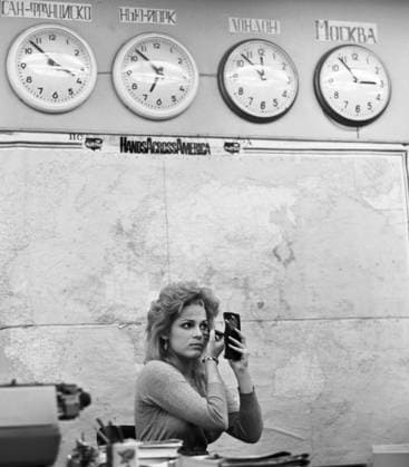 Moscow, USSR. Technical Editor of the United Editorial Office of the Americas of the Main Foreign Information Editorial Office of the Telegraph Agency of the Soviet Union Veselina Andreeva is pictured in the editorial office in the main TASS building on Tverskoy Boulevard. Boris Kavashkin, Valery Khristoforov TASS  18348624