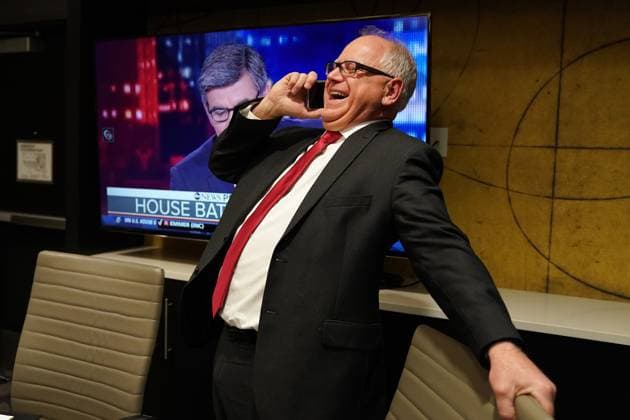 November 6, 2018, St. Paul, Minnesota, USA: Democratic-Farmer-Labor candidate TIM WALZ fielded a congratulatory call after it was projected he d win the Minnesota governor s race, at the Intercontinental Hotel. Minneapolis U.S. - ZUMAm42_ 20181106_pnj_m67_032 Copyright: xAnthonyxSoufflex