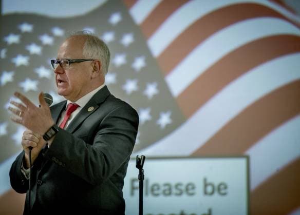 November 9, 2018, Richfield, Minnesota, USA: Minnesota Governor-elect TIM WALZ, spoke to veterans and students at Richfield STEM Elementary Veteran s Day event, in Richfield. Richfield USA - ZUMAm42_ 20181109_pnj_m67_025 Copyright: xElizabethxFloresx
