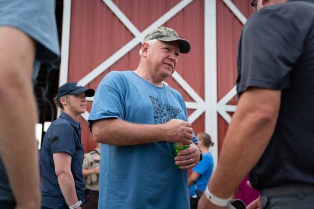 August 6, 2024: Harris Selects Minnesota Governor Walz for her Vice President. FILE IMAGE SHOT ON: August 2, 2023: Morgan, Minnesota, USA: Governor TIM WALZ speaks with folks at Farmfest on August 2, 2023, in Morgan, Minnesota. Morgan USA - ZUMAm67_ 20240806_zaf_m67_001 Copyright: xGlenxStubbex