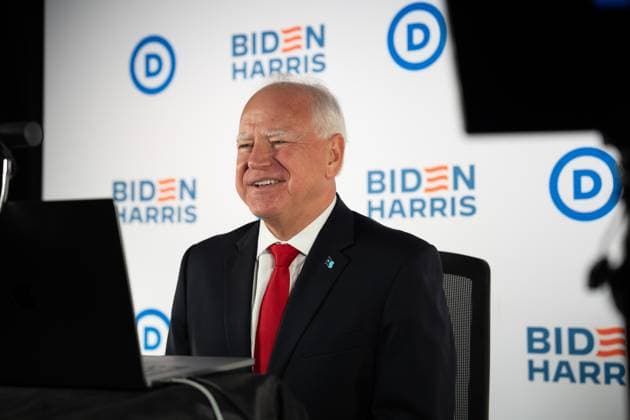 August 6, 2024: Harris Selects Minnesota Governor Walz for her Vice President. FILE IMAGE SHOT ON: July 17, 2024, Milwaukee, Wisconsin, USA: Minnesota Governor TIM WALZ is interviewed remotely by a cable news channel Wednesday, July 17, 2024, in Milwaukee. Milwaukee USA - ZUMAm67_ 20240806_zaf_m67_002 Copyright: xGlenxStubbex