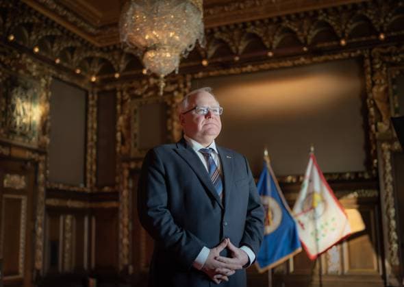 August 6, 2024, St. Paul, Minnesota, USA: Harris Selects Minnesota Governor Walz for her Vice President. FILE IMAGE SHOT ON: circa 2022: Minnesota Gov. TIM WALZ at the State Capitol in 2022. St. Paul USA - ZUMAm67_ 20240806_zaf_m67_003 Copyright: xGlenxStubbex
