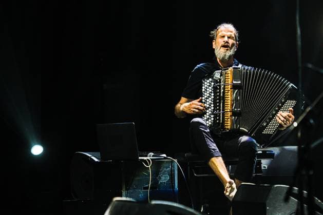 French accordionist Vincent Peirani performs with Jokers project at the Marathon Music Brno festival in Brno, Czech Republic, August 8, 2024. (CTKxPhoto PatrikxUhlir) CTKPhotoP2024080811110  CTKPhotoP2024080811110