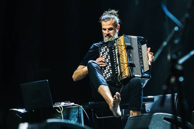 French accordionist Vincent Peirani performs with Jokers project at the Marathon Music Brno festival in Brno, Czech Republic, August 8, 2024. (CTKxPhoto PatrikxUhlir) CTKPhotoP2024080811279  CTKPhotoP2024080811279
