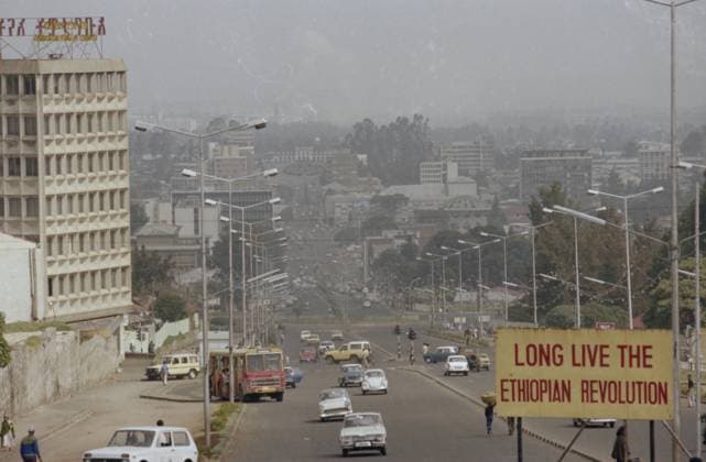 May, 1983. Addis Ababa, Ethiopia. The view shows the automobile traffic on Churchill Road. The exact date of the photograph is unknown. Yuri Lizunov TASS  32441557