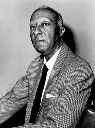 A. Philip Randolph (1889-1979), American labor unionist and civil rights activist, half-length portrait, John Bottega, New York World-Telegram and the Sun Newspaper Photograph Collection, 1963  Copyright: xCircaxImagesx ghi-circa12057