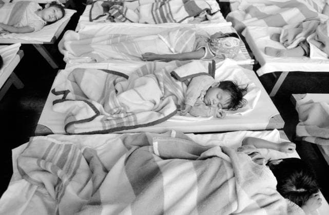 Midday Nap, Nursery School, U.S. Farm Security Administration (FSA) Camp, Harlingen, Texas, USA, Arthur Rothstein, U.S. Farm Security Administration, February 1942  Copyright: xCircaxImagesx ghi-circa01734