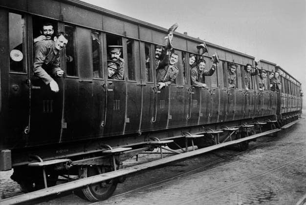 British Troops on Train, France, Bain News Service, 1915  Copyright: xCircaxImagesx ghi-circa01775