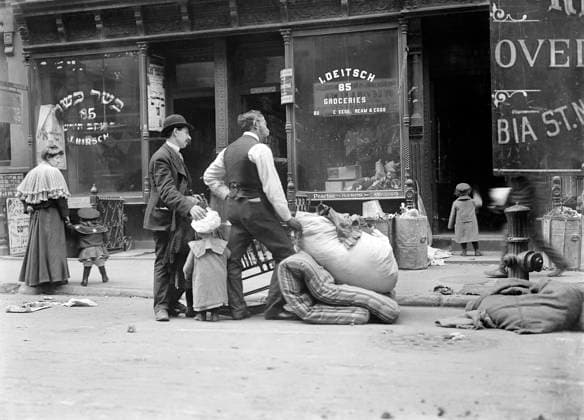 Family being evicted from apartment, Lower East Side, New York City, New York, USA, Bain News Service, 1910  Copyright: xCircaxImagesx ghi-circa02906