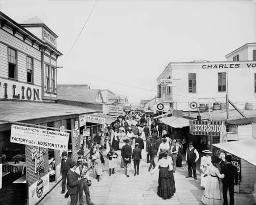 The Bowery, looking east, Rockaway, New York, USA, Detroit Publishing Company, 1900  Copyright: xCircaxImagesx ghi-circa03205
