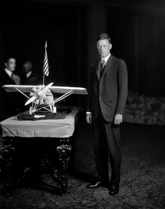 American aviator Charles Lindbergh with model airplane, Washington DC, USA, Harris & Ewing, June 1927  Copyright: xCircaxImagesx ghi-circa03430