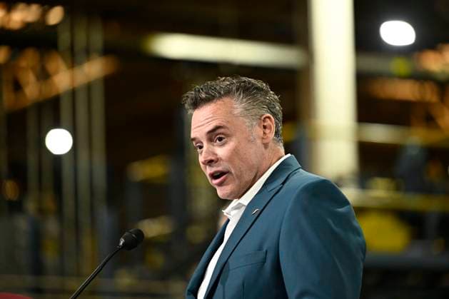 August 12, 2024, Napanee, On, CAN: Mark Stewart, Chief Executive Officer and President of Goodyear, speaks at an announcement at the Goodyear plant in Napanee, Ont., on Monday, Aug. 12, 2024. Napanee CAN - ZUMAc35_ 20240812_zaf_c35_005 Copyright: xJustinxTangx