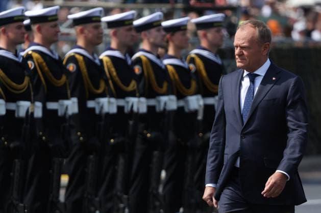 News Themen der Woche KW33 News Bilder des Tages Armed Forces Day Parade In Poland Polish Prime Minister Donald Tusk during Armed Forces Day parade in Warsaw, Poland on August 15, 2024. Warsaw Poland  Copyright: xJakubxPorzyckix originalFilename: porzycki-armedfor240815_npzsr.jpg