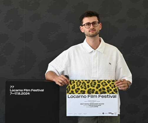 Locarno: Locarno,Switzerland Locarno Film Festival 2024 Award Ceremony photocall Locarno Film Festival 2024 LUX CARNE film by Gabriel Grosclaude director In the photo:Gabriel Grosclaude director Award Locarno  - ZUMAp169 20240817_zea_p169_065 Copyright: xNickxZonnax