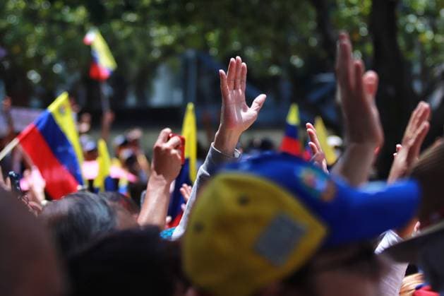 Venezuelans in Mexico Join the Great Worldwide Protest Venezuelans taking part during a demonstration at the Monumento a la Revolucion in Mexico City, to demonstrate against the regime of Nicolas Maduro and show support for the candidate Edmundo Gonzalez in the last elections in Venezuela. Persons around the word join the great worldwide protest against Nicolas Maduro. on August 17, 2024 in Mexico City, Mexico. (Photo by Carlos Santiago Eyepix Group) Copyright: xCarlosxSantiago xEyepixxGroupx CS_17082024_127878