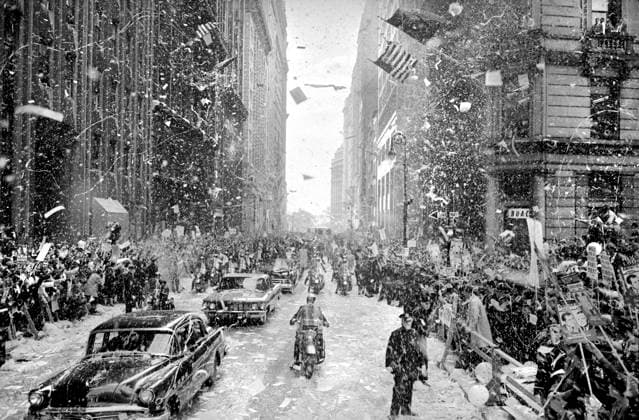Ticker tape parade on Broadway during Republican rally for Republican U.S. presidential candidate Richard Nixon, New York City, New York, USA, Marion K. Trikosko, U.S. News & World Report Magazine Photograph Collection, November 2, 1960  Copyright: xCircaxImagesx ghi-circa12879