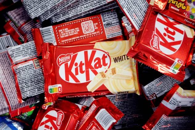 Kastrup Copenhagen Denmark 20 August 2024 Nestle products kitkat in Kastrup Copenhagen.. (Photo.Francis Joseph Dean Dean Pictures) (Not for commercail use)