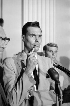 September 13, 1963, Washington, District Of Columbia, USA: American Neo-Nazi politician George Lincoln Rockwell, at hearing of House Un-American Activities Committee, Washington, D.C., USA, Warren K. Leffler, U.S. News & World Report Magazine Photograph Collection, September 13, 1963 Washington USA  - ZUMAg145 19630913_aza_g145_001 Copyright: xJTxVintagex