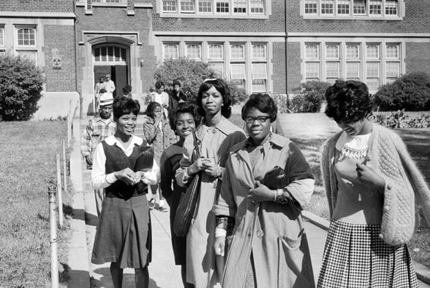 October 13, 1965, Washington, District Of Columbia, USA: Students leaving Eastern High School for lunch, Washington, D.C., USA, Warren K. Leffler, U.S. News & World Report Magazine Photograph Collection, October 13, 1965 Washington USA  - ZUMAg145 19651013_aza_g145_001 Copyright: xJTxVintagex