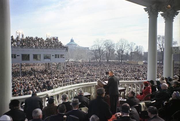 January 18, 1965, Washington, District Of Columbia, USA: U.S. President Lyndon Johnson delivering his inaugural address, U.S. Capitol, Washington, D.C., USA, Cecil Stoughton, January 18, 1965 Washington USA - ZUMAg145 19650118_aza_g145_004 Copyright: xJTxVintagex