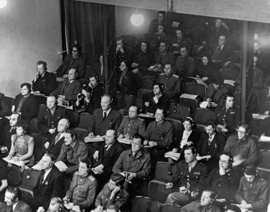 Nuremberg Trials 8742586 21.11.1945 The Nuremberg Trials were international trials of former leaders of Nazi Germany, which took place from November 20, 1945 to October 1, 1946 at the International Military Tribunal in the Palace of Justice in Nuremberg after the end of World War II. A court session of the International Military Tribunal. Hall No.600 of the Nuremberg Palace of Justice. A session of the International Military Tribunal. Nurnberg Germany  Copyright: xx
