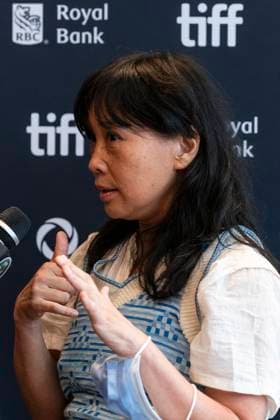 August 22, 2024, Toronto, On, Canada: Director Sook-Yin Lee of the film Paying For It, speaks to media at the 2024 TIFF press conference and festival kickoff in Toronto, Thursday, Aug. 22, 2024. Toronto Canada  - ZUMAc35_ 20240822_zaf_c35_244 Copyright: xPaigexTaylorxWhitex