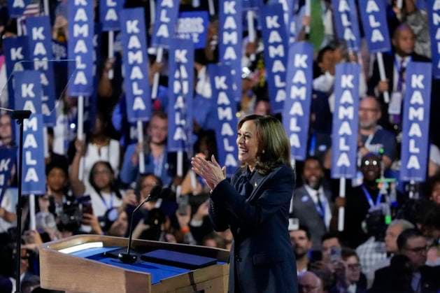 Democratic presidential candidate Vice President Kamala Harris arrives to speak during the final day of the 2024 Democratic National Convention at the United Center in Chicago, Illinois on Thursday, August 22, 2024. The theme for the final day is For Our Future.  CHI20240822393 DAVIDxBANKS