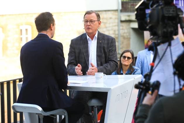News Themen der Woche KW34 News Bilder des Tages ZDF Morgenmagazin Live zur Thüringer Landtagswahl Erfurt, 23.08..2024 Bodo Ramelow beim ZDF Morgenmagazin zur Landtagswahl Live aus Erfurt Thüringen Germany *** ZDF Morgenmagazin Live for the Thuringian state election Erfurt, 23 08 2024 Bodo Ramelow at ZDF Morgenmagazin for the state election Live from Erfurt Thuringia Germany Copyright: xMatthiasxGränzdörferx