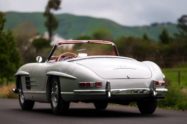 Super rare Mercedes-Benz 300SL Roadster one of only 27 made for sale at Â£2m Story from Jam Press (Rare Mercedes Sale) Pictured: The Mercedes-Benz 300SL and all it s accompanying gear are for sale at Â£2m. Super rare Mercedes-Benz 300SL Roadster one of only 27 made for sale at Â£2m An extremely rare Mercedes-Benz car one of just 27 of its kind is now for sale. The 1957 W198 300SL Roadster™s perhaps most unique design is its five original, PZ Rudge knock-off wheels. These were a special order option; of the models produced between 1957-1963, less than 1.5% have the feature. The vehicle also retains its original numbers matching components and Hepco luggage suitcases. Most of the Factory Rudge Roadsters are  Copyright: xJamxPress www.gullwingmotorcars.com