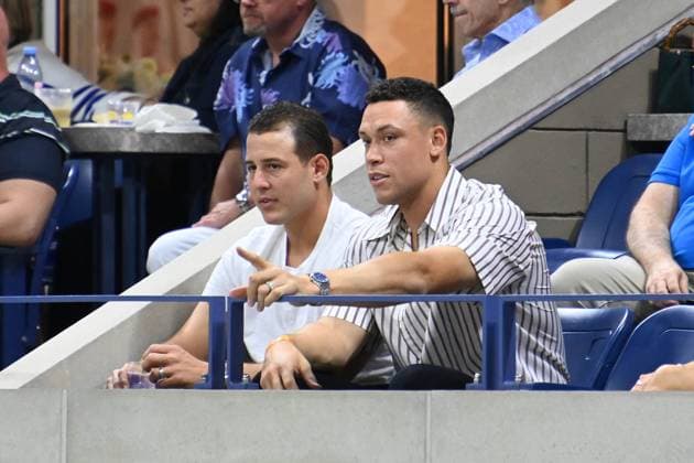 Celebrities at the US Open at the USTA Billie Jean King National Tennis Center Featuring: Anthony Rizzo, Aaron Judge Where: Queens, New York, United States When: 29 Aug 2024 Credit: Sophie Fritz startraksphoto.com EDITORIAL USE ONLY. NOT FOR USE BY NEWSPAPERS BASED IN THE UK. Copyright: xSOPHIExFRITZx instar54071766