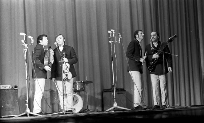 Folk rock band Pesnyary 707180 01.01.1971 The Fourth All Union Contest among Pop Music Artists in Moscow. Belorussian folk rock band Pesnyary performing live. Artistic director Vladimir Mulyavin. Rudolf Alfimov Sputnik Moscow Russia  Copyright: xRudolfxAlfimovx