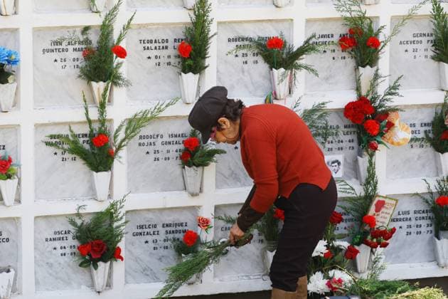 Santiago, August 30, 2024 President Gabriel Boric participates in the ceremony of the international day of the disappeared detainee at the memorial of the General Cemetery Marcelo Hernandez Aton Chile, Santiago Chile Aton 933591  Copyright: MARCELOxHERNANDEZ ATONxCHILE