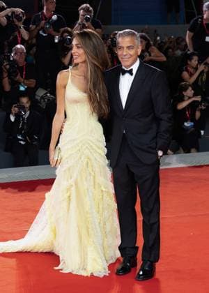 Wolfs Premiere at 81st Venice International Film Festival VENICE, ITALY. September 1, 2024: George Clooney & Amal Clooney at the premiere for Wolfs at the 81st Venice International Film Festival. Picture: Kristina Afanasyeva Featureflash Venice Italy  Copyright: xKristinaxAfanasyevax xFeatureflashx
