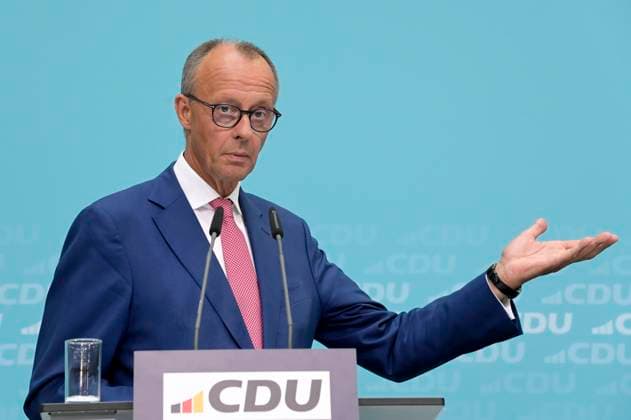 News Themen der Woche KW36 News Bilder des Tages Friedrich Merz bei der Pressekonferenz der CDU nach den Landtagswahlen in Thüringen und Sachsen im Konrad-Adenauer-Haus. Berlin, 02.09.2024 *** Friedrich Merz at the CDU press conference after the state elections in Thuringia and Saxony at Konrad Adenauer Haus Berlin, 02 09 2024 Foto:xF.xKernx xFuturexImagex pk_cdu_4917