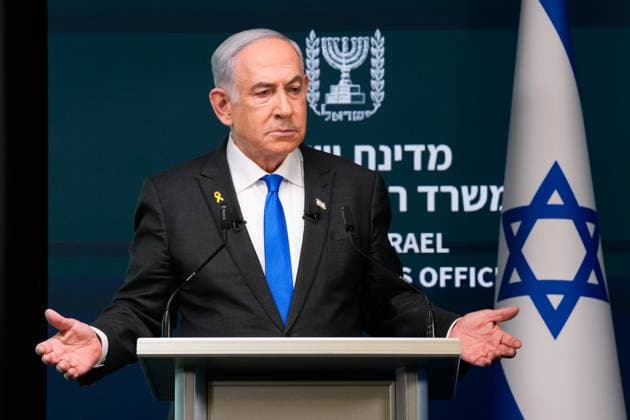 News Themen der Woche KW36 News Bilder des Tages Israel, Benjamin Netanjahu Pressekonferenz in Jerusalem Israeli Prime Minister Benjamin Netanyahu speaks during a news conference in Jerusalem, Monday, September 2, 2024. Pool  JERX20240902203 OhadxZwigenberg