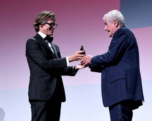 Venice: Venice, 81st Venice International Film Festival, Cartier Glory To The Filmmaker Award Ceremony. Pictured: Claude Lelouch, Rodolphe Ratzel Venice  - ZUMAp169 20240902_zea_p169_2040 Copyright: xAlbertoxTerenghi PoolxxEvenx