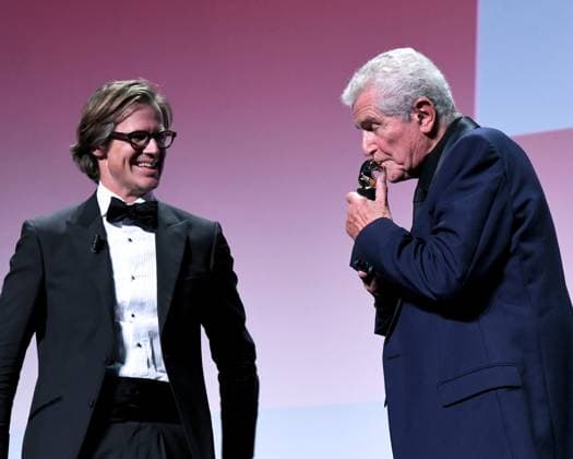 Venice: Venice, 81st Venice International Film Festival, Cartier Glory To The Filmmaker Award Ceremony. Pictured: Claude Lelouch, Rodolphe Ratzel Venice  - ZUMAp169 20240902_zea_p169_2044 Copyright: xAlbertoxTerenghi PoolxxEvenx