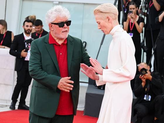 Entertainment Bilder des Tages Venice, 81st Venice Film Festival 2024 - Seventh Evening, Red Carpet Film Queer .. In the photo Pedro Almodovar and Tilda Swinton  Copyright: xManuelexMangiarottix xipa-agencyx xPoolxPhotoxEventsx04x IPA_Agency_IPA49324510