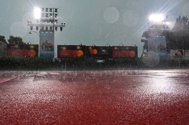 Entertainment Bilder des Tages September 5, 2024, Venice, ITALY: A storm hits the Lido before the red carpet of the movie April presented in competition at the 81st annual Venice International Film Festival, in Venice, Italy, 05 September 2024.The festival runs from 28 August to 07 September 2024. ANSA ETTORE FERRARI. Venice ITALY  - ZUMAa110 20240905_zaf_a110_093 Copyright: xEttorexFerrarix