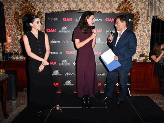 Venice, 81st Venice Film Festival 2024 -. Ciak Award. In the photo: Selene Caramazza, Romana Maggiore Vergano, Flavio Natalia  Copyright: xManuelexMangiarottix xipa-agencyx xPoolxPhotoxEventsx04x IPA_Agency_IPA49388467