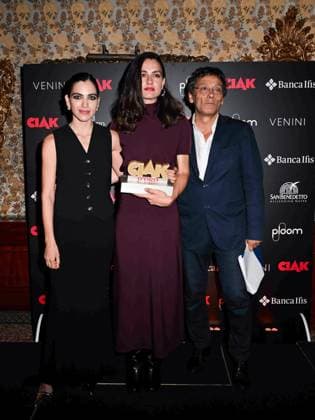 Venice, 81st Venice Film Festival 2024 -. Ciak Award. In the photo: Selene Caramazza, Romana Maggiore Vergano, Flavio Natalia  Copyright: xManuelexMangiarottix xipa-agencyx xPoolxPhotoxEventsx04x IPA_Agency_IPA49388504