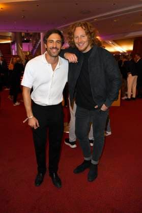 Max Giesinger und Michael Schulte bei der Verleihung des 15. Deutschen Radiopreises 2024 im Musical Theater Neue Flora. Hamburg, 05.09.2024