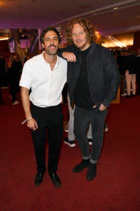 Max Giesinger und Michael Schulte bei der Verleihung des 15. Deutschen Radiopreises 2024 im Musical Theater Neue Flora. Hamburg, 05.09.2024