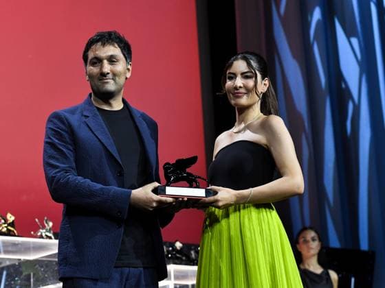 Venice: Venice, 81st Venice Film Festival 2024 - Eleventh Evening: Closing Ceremony. The Awards. In the photo Arshia Shakiba, Zayne Akyol Venice  - ZUMAp169 20240907_zea_p169_857 Copyright: xAlbertoxTerenghix