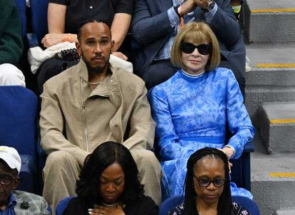 FLUSHING NY- SEPTEMBER 07: **NO NY NEWSPAPERS** Lewis Hamilton and Anna Wintour are seen during the 2024 US Open women™s singles final Jessica Pegula Vs Aryna Sabalenka on Arthur Ashe Stadium at the USTA Billie Jean King National Tennis Center on September 7, 2024 in Flushing Queens. Copyright: xmpi04x
