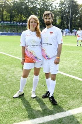 Esther Roling und Aaron Hilmer beim 16. Benefiz Fussballspiel Kicken mit Herz zugunsten der Kinder Herzstation des UKE Eppendorf in Hamburg am 08.09.2024