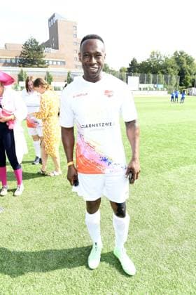Jerry Kwarteng beim 16. Benefiz Fussballspiel Kicken mit Herz zugunsten der Kinder Herzstation des UKE Eppendorf in Hamburg am 08.09.2024