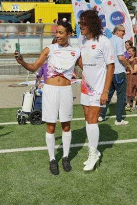 RECORD DATE NOT STATED KICKEN MIT HERZ, 08.09.2024 Annabelle Mandeng, Jorge Gonzalez, Kicken mit Herz das Benefiz Fussballspiel zu Gunsten der Kinderstation des UKE im Stadion des SC Victoria, Hamburg, 08.09.2024 Copyright: xEventpressxMPx