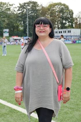 RECORD DATE NOT STATED KICKEN MIT HERZ, 08.09.2024 Melanie Thiele, Kicken mit Herz das Benefiz Fussballspiel zu Gunsten der Kinderstation des UKE im Stadion des SC Victoria, Hamburg, 08.09.2024 Copyright: xEventpressxMPx
